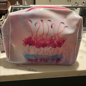 Flamingo Print Cosmetic Bag - Pink